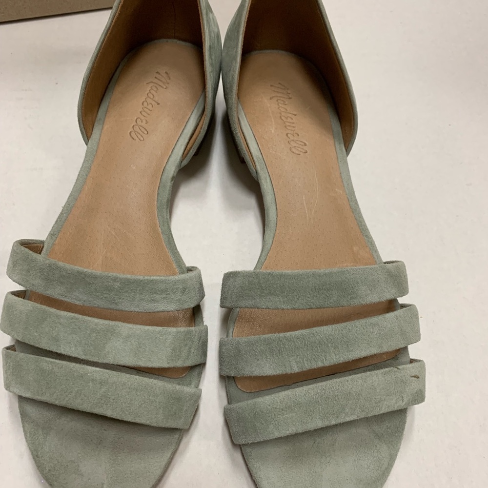 Suede sage flats